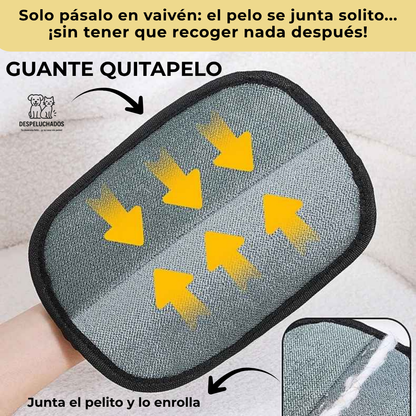 DUO QUITAPELOS PRO (GUANTE + PEINE) - ¡MENOS PELOS, MENOS ESTRÉS!