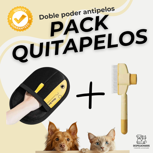 DUO QUITAPELOS PRO (GUANTE + PEINE) - ¡MENOS PELOS, MENOS ESTRÉS!